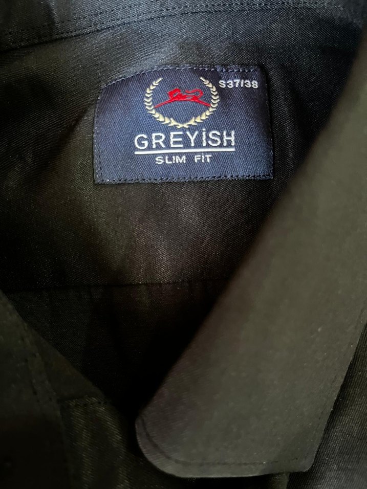 Gri Slim Fit Erkek Kısa Kollu Gömlek - Görsel 4