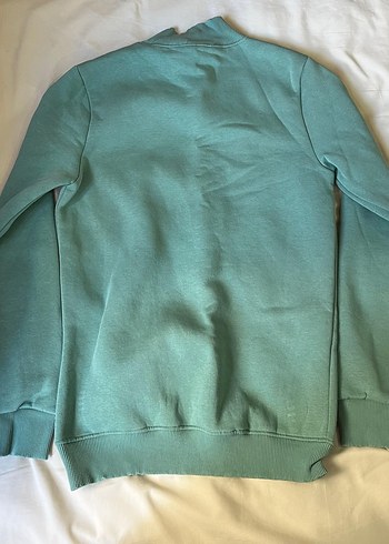 Kadın Yeşil Bisiklet Yaka Sweatshirt - Görsel 2