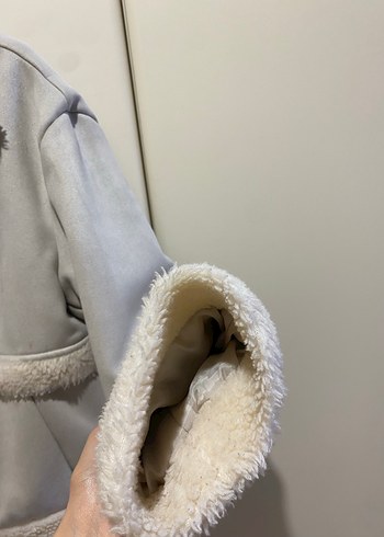 Gri Kürklü Kısa Kadın Ceket - Görsel 3