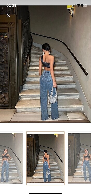 34 Beden mavi Renk Taşlı jean