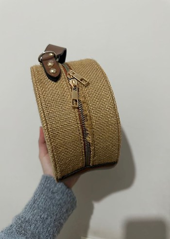 Bej Hasır Yuvarlak Kadın Çanta - Görsel 2