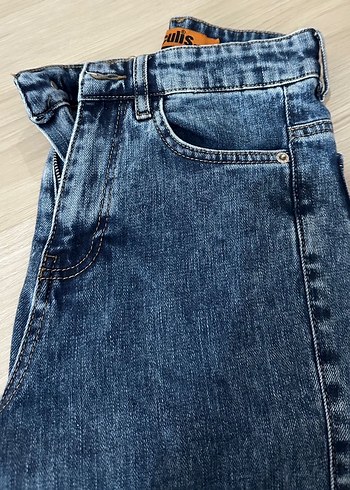 İSPANYOL PAÇA KARGO CEPLİ KADIN KOT PANTOLON - Görsel 4