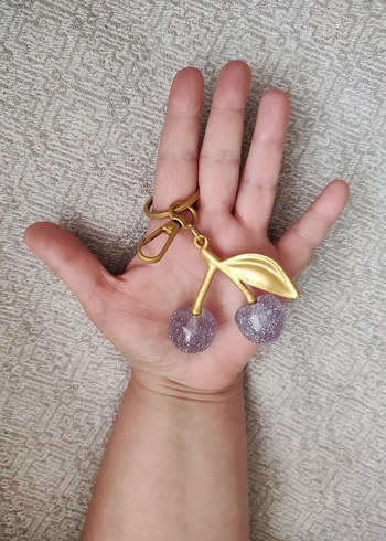  Beden altın Renk Kiraz Anahtarlık, Çanta Süsü, Çanta Charmı