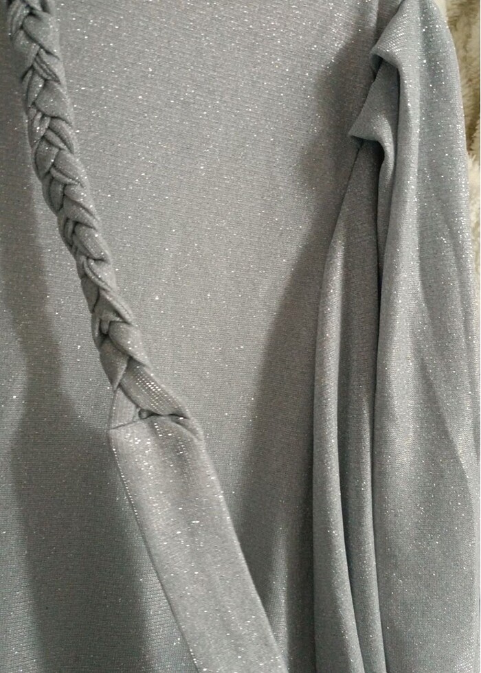 Birgül Bektaş Gri Simli Elbise - Görsel 2