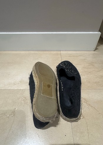 Boncuk İşlemeli Siyah Kadın Dolgu Topuk Espadril - Görsel 4