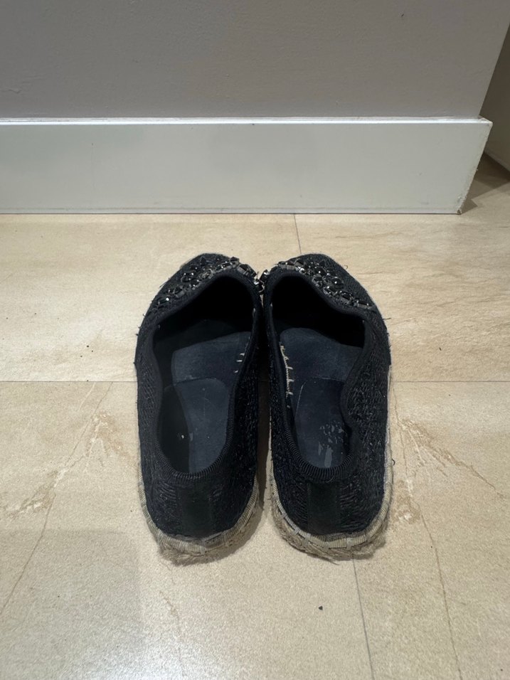 Boncuk İşlemeli Siyah Kadın Dolgu Topuk Espadril - Görsel 3