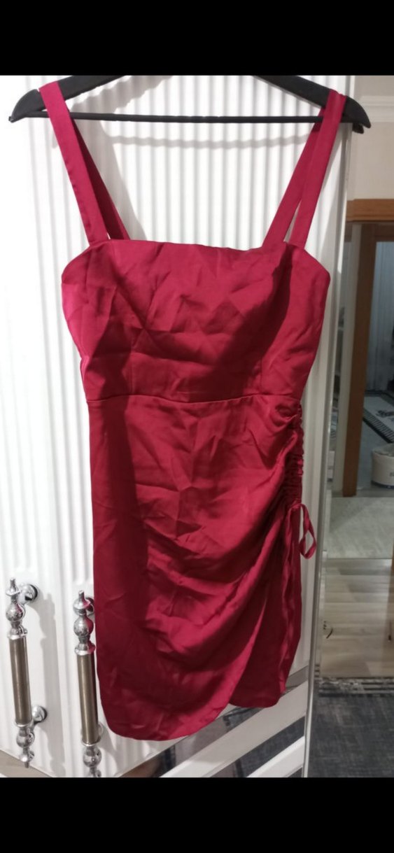 Kırmızı Mini Abiye Elbise - Görsel 3