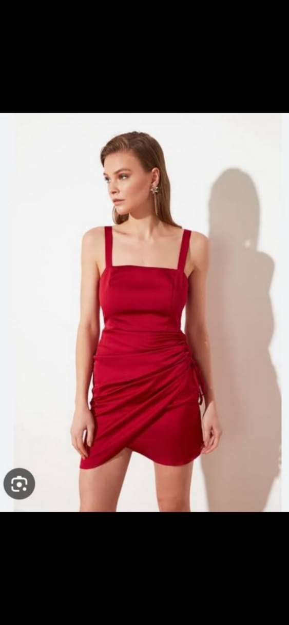Kırmızı Mini Abiye Elbise - Görsel 2