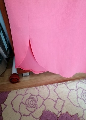 Pembe Uzun Kollu Salaş Kadın Elbise - Görsel 4