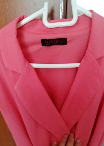 Pembe Uzun Kollu Salaş Kadın Elbise - Görsel 3