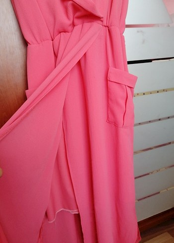 Pembe Uzun Kollu Salaş Kadın Elbise - Görsel 2