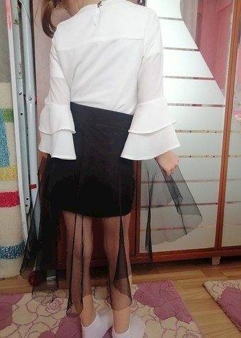 Kız cocukFırfırlı Uzun Kollu Bluz - Görsel 3