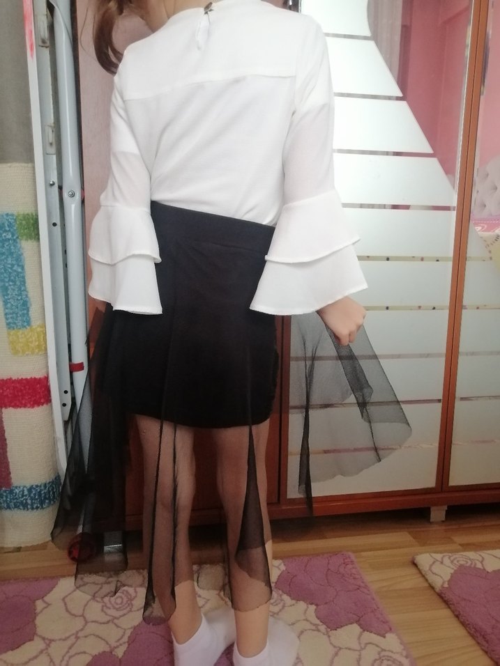 Kız cocukFırfırlı Uzun Kollu Bluz - Görsel 3