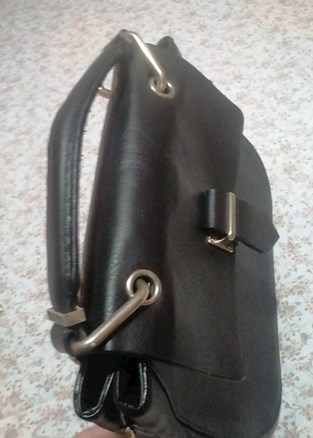 Klasik Siyah Deri Kadın Çantası - Görsel 7