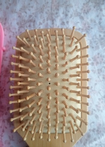 Pembe ve Ahşap Saç Fırçası Seti - Görsel 5