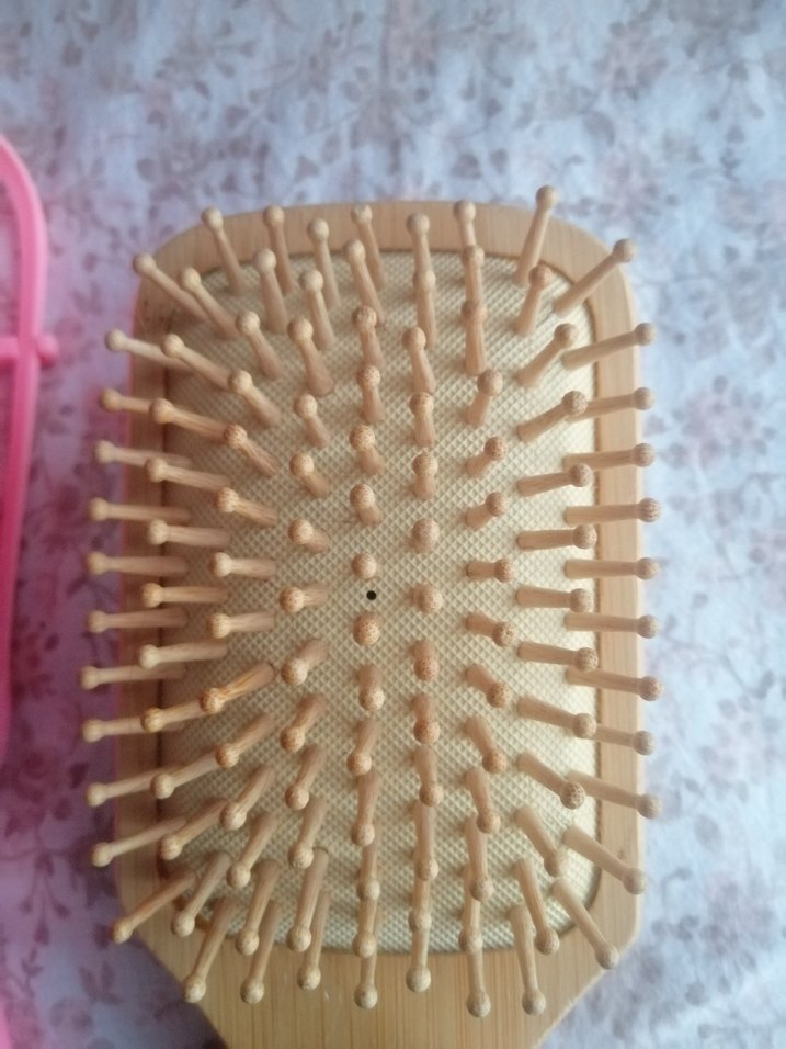 Pembe ve Ahşap Saç Fırçası Seti - Görsel 5