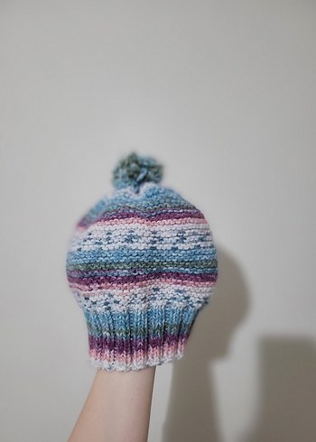 Kadın el örgüsü bere/şapka - Görsel 2