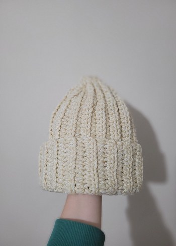 Kadın el örgüsü bere/şapka - Görsel 4