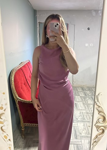 Trendyol & Milla Pembe Drapeli Kadın Uzun Elbise