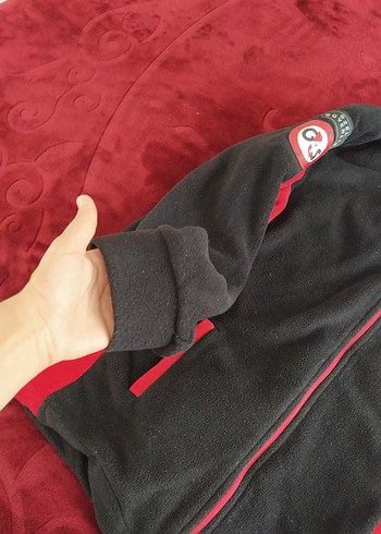 Kırmızı Siyah Fermuarlı Erkek Sweatshirt - Görsel 3