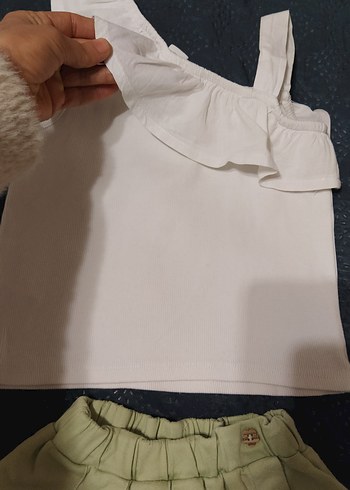 Kız Bebek Düğmeli Kolsuz Takım - Görsel 4