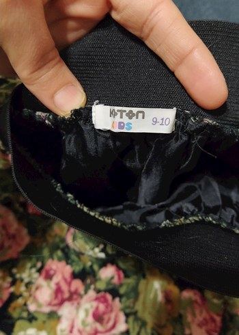 kız çocuk Çiçek Desenli Bohem Mini Etek - Görsel 3