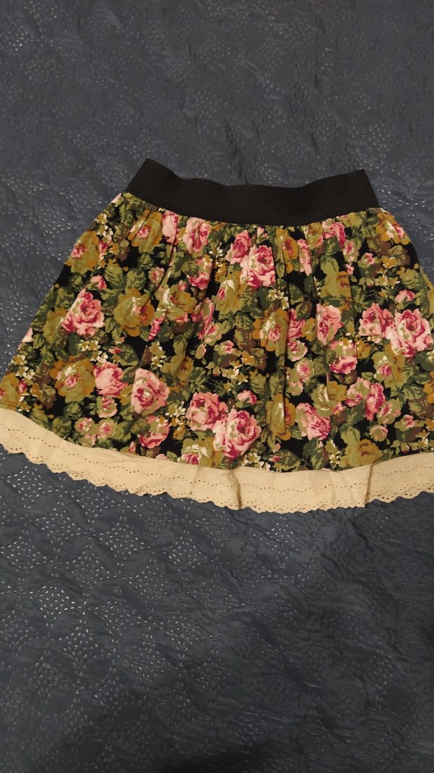 kız çocuk Çiçek Desenli Bohem Mini Etek - Görsel 2