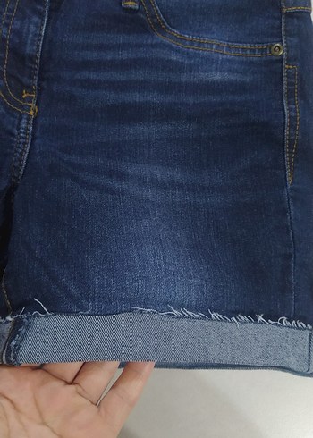 lcvakki Kemerli Lacivert Kot Şort - Görsel 2