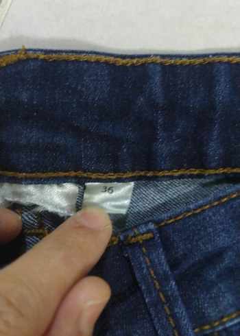 lcvakki Kemerli Lacivert Kot Şort - Görsel 4