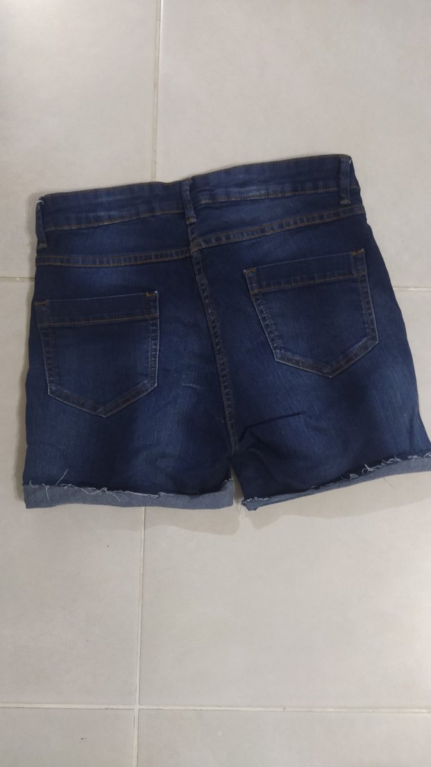 lcvakki Kemerli Lacivert Kot Şort - Görsel 3