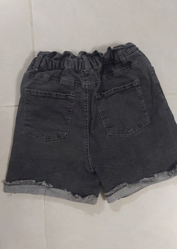 Gri Kadın Salaş Mini Denim Şort - Görsel 2