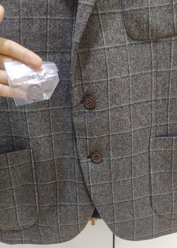 Pierre Cardin yün Erkek Gri Düğmeli Ceket - Görsel 3