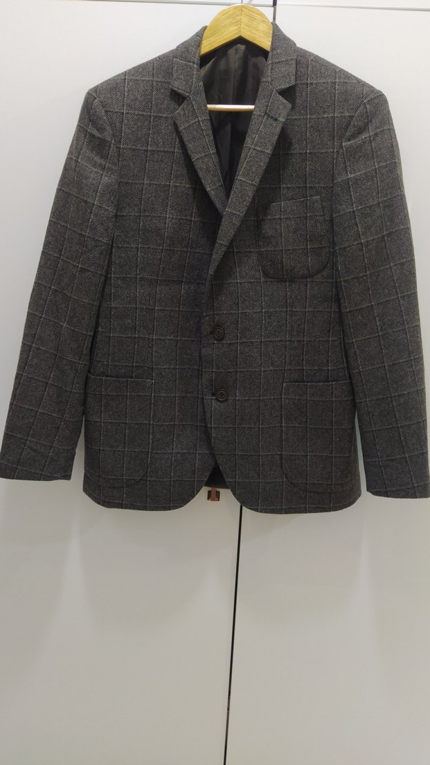 Pierre Cardin yün Erkek Gri Düğmeli Ceket - Görsel 2