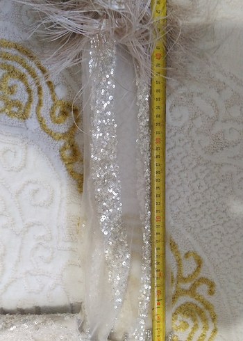 Uzun Beyaz Straplez Bohem Gelinlik - Görsel 4