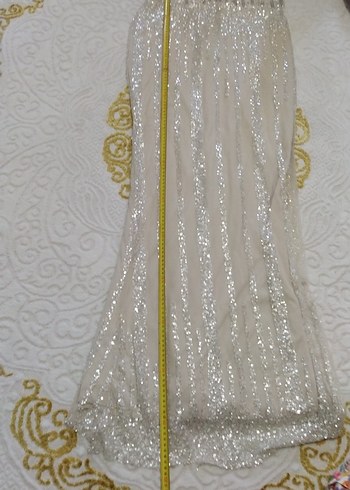 Uzun Beyaz Straplez Bohem Gelinlik - Görsel 3