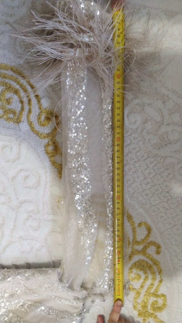 Uzun Beyaz Straplez Bohem Gelinlik - Görsel 4