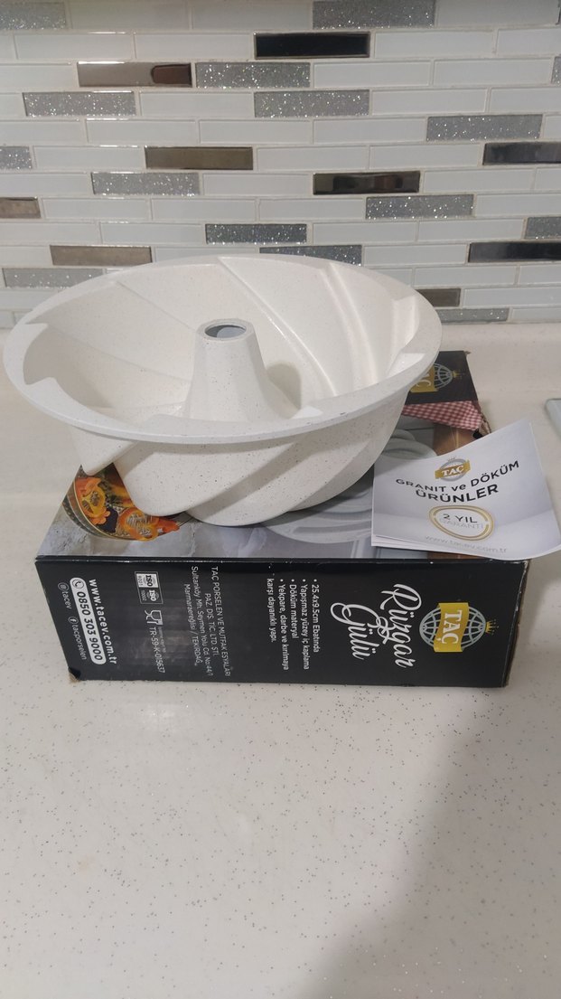 TAC Rizgat Döküm Kek Kalıbı Beyaz-Gri - Görsel 2