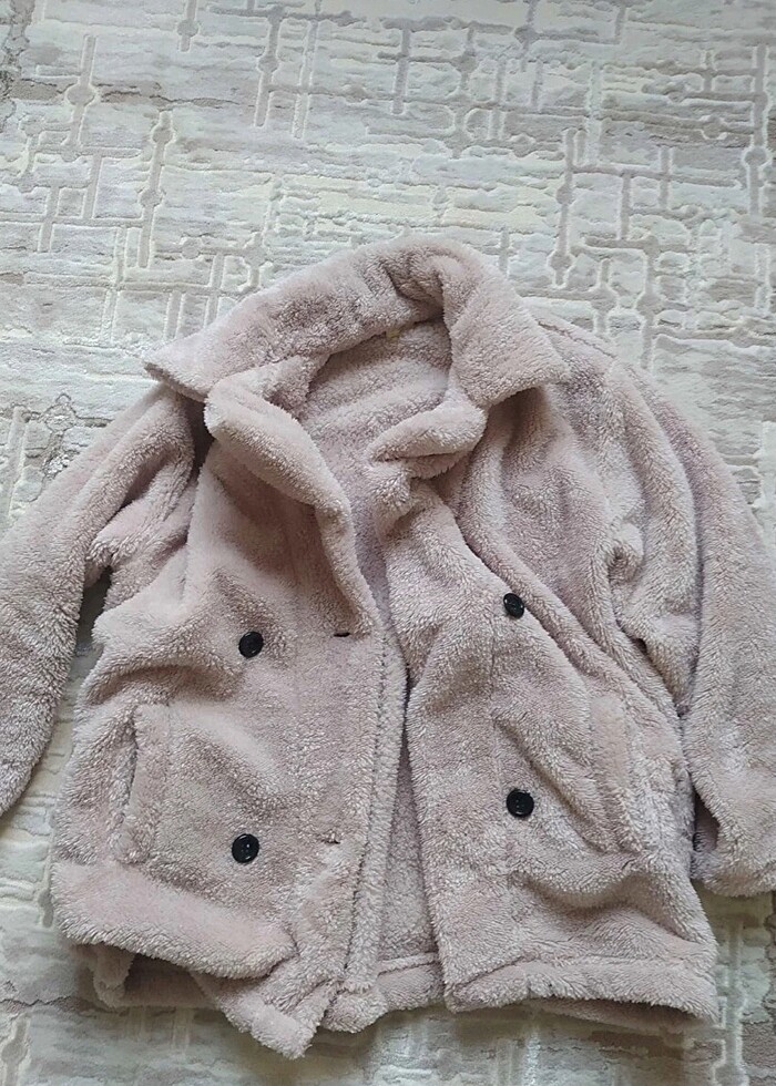 peluş kürk mont kaban - Görsel 3