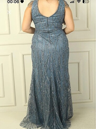 payetli taşlı abiye büyük beden abiye - Görsel 8