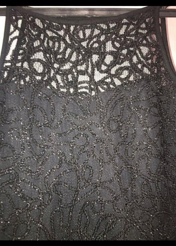 Dantel Detaylı Siyah Uzun Abiye Elbise - Görsel 2