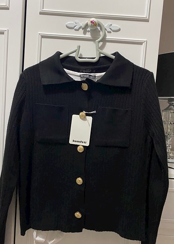 Düğmeli örme triko hırka - Görsel 2