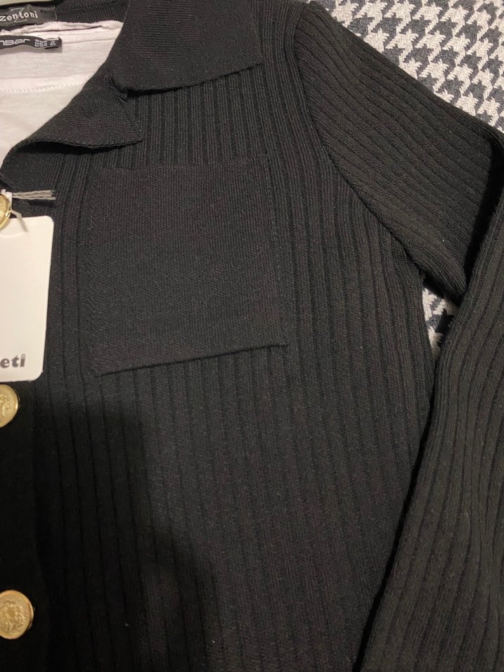 Düğmeli örme triko hırka - Görsel 4