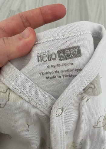 9 Ay Beden Bebek Uzun Kollu Pamuklu Tulum