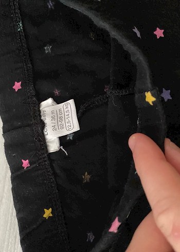 24-36 Ay Beden Nakışlı, düğmeli çok renkli kız taytları