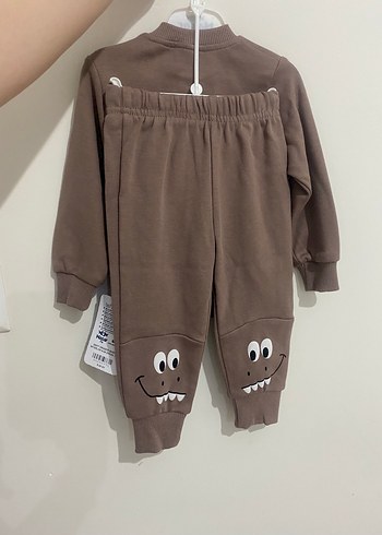 1,5 Yaş Beden Kahverengi Erkek Bebek Uzun Kollu Takım