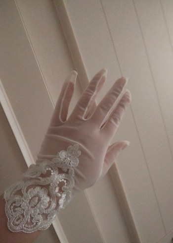 Dantel İşlemeli Beyaz eldiven - Görsel 2