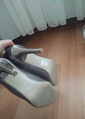 Gri Stiletto Kadın Topuklu Ayakkabı - Görsel 3