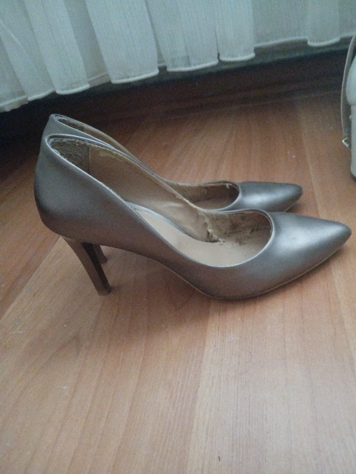 Gri Stiletto Kadın Topuklu Ayakkabı - Görsel 2