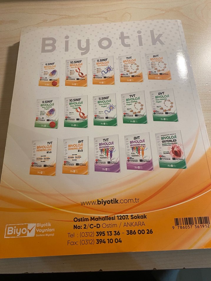 11. Sınıf Biyoloji Soru Bankası - Biyotik Yayınları - Görsel 2