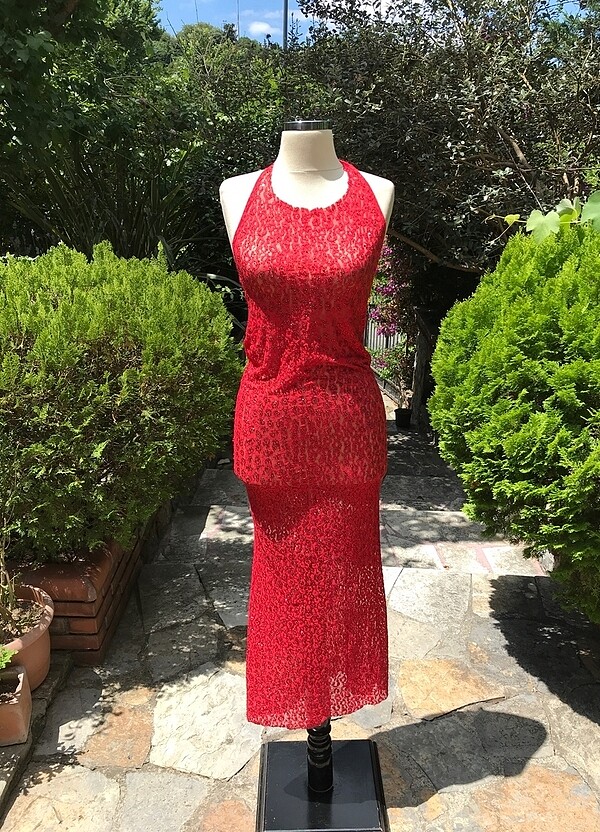 Boyundan Bağlamalı Elbise - Görsel 2